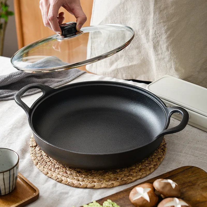 Cast Iron Skillet - Утолщенная чугунная сковорода без покрытия с