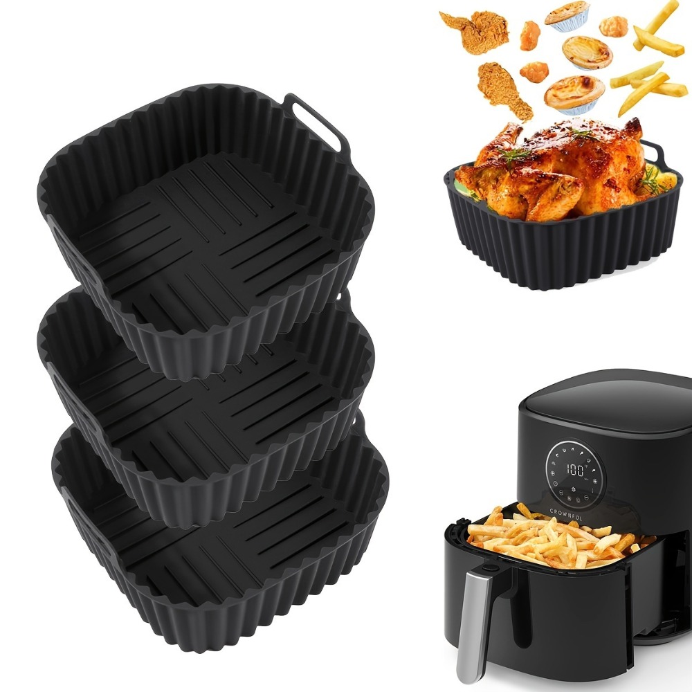 Silicone Steamer Basket - Силиконовые квадратные вкладыши для аэрофритюрниц, многоразовые,